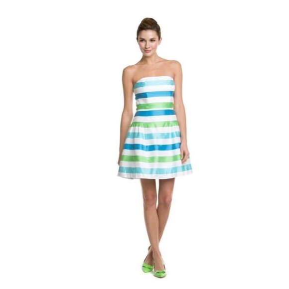 Lilly Pulitzer Jordan Strapless Dress Sz‎ 4 Corded Organza Blue Stripe NEW $288 - Picture 12 of 12